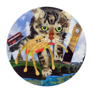 Mousepad, London’s in a Pickle par Wendy Boucher, chat, Big Ben, Londres