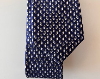 Navy Tie With Owl Design With Signature Floral Design to the - Etsy