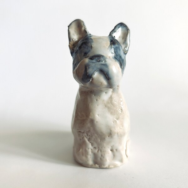 Adorable Ceramic French Bulldog Statuette