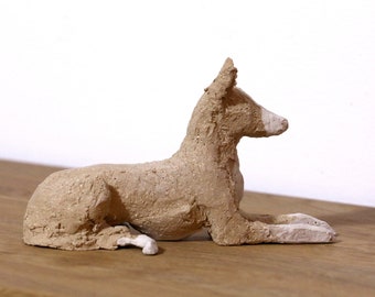 Podenco z Ibizy (Warren hound) raw ceramic dog
