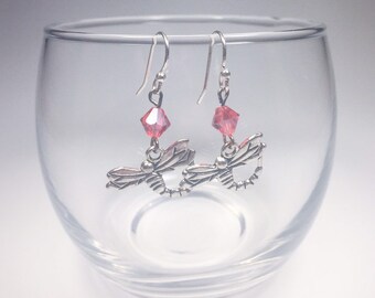 Dragonfly Charm Earrings, Insect Jewelry, Gift Ideas for Her