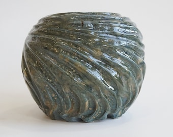 Sculptural Vase | Contemporary Ceramic Art | Wavy Vase Inspired by Water