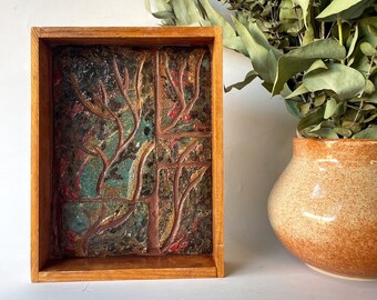 Ceramic Tile Art | Unique Wall Art | Ceramics Painting | Handmade Rustic Artwork