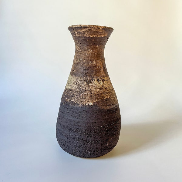 Black Sands Vase | Black Clay Vessel with Rustic Finish | Black Stoneware Ceramics