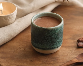 Ceremonial Cacao Cup | Handmade Stoneware Ritual Mug | Handleless Ceramic Tumbler | Cacao Ceremony Gift