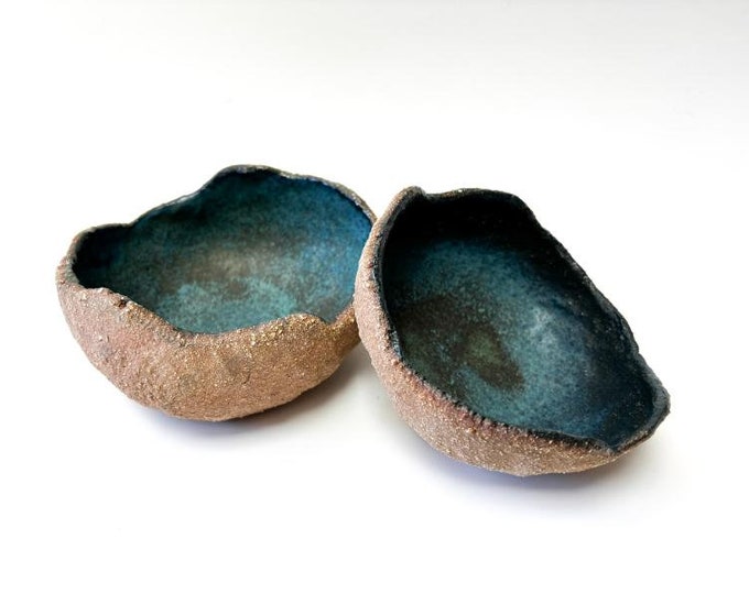 Saphir Meeresboden Schale | Bio Schüssel | Rustikale Keramikschale