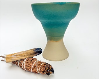 Handmade Stoneware Copal Burner | Ceremonial Chalice | Smudge Bowl | Altar Decor|  Ritual Burner