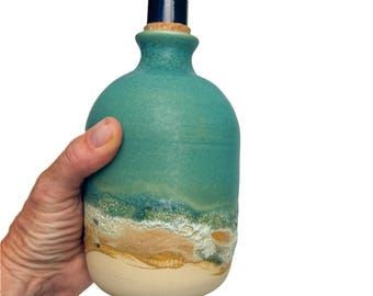 Handmade Turquoise Ceramic Soap and Lotion Dispenser | Handmade Soap Pump  | Unique Bathroom Decor