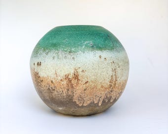 Handmade Stoneware Vase | Nature Landscape Ceramic Decor
