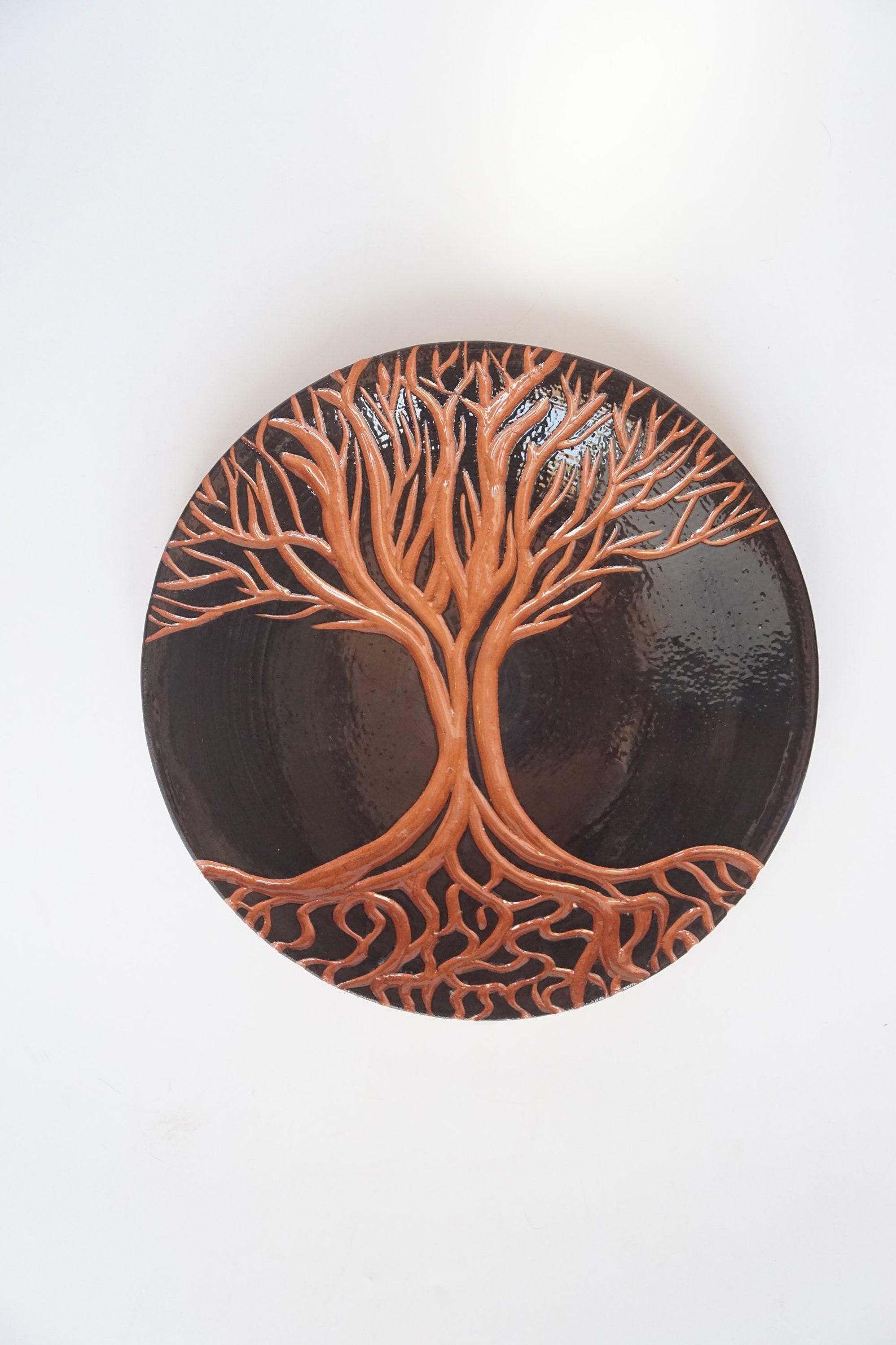 Decorative Ceramic Plate Tree of Life Design Wall Hanging Etsy