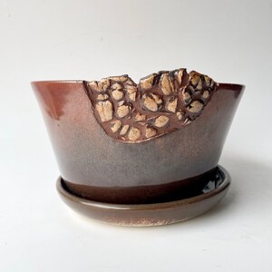 Ceramic and Mosaic Handmade Planter Wheel-thrown Stoneware zdjęcie 8