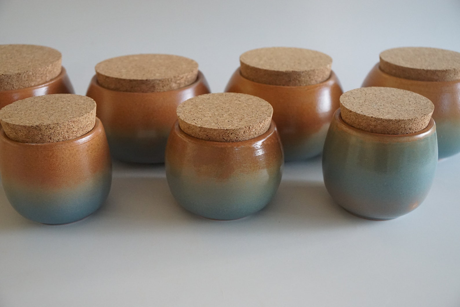 Ceramic Canisters Handmade Jars with a Cork Lid Perfect for Etsy