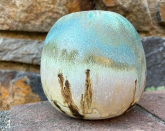 Nature Landscape Ceramic Vessel | Handmade Stoneware Vase