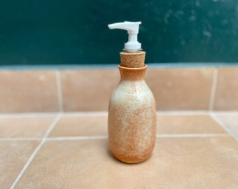 Ceramic Soap Dispenser | Handmade Soap Dish | Orange and White Soap Bottle