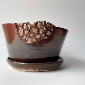 Ceramic and Mosaic Handmade Planter Wheel-thrown Stoneware zdjęcie 5