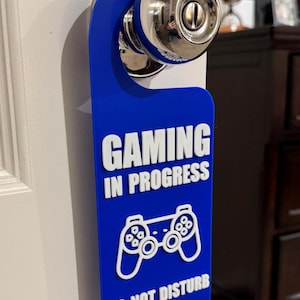 Gaming in Progress Door Hanger: Custom Room Sign, Gamer Gift