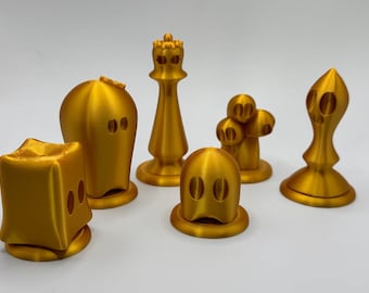 Cute Ghost Chess Set - Premium Colors - High Resolution Custom 3D Printed