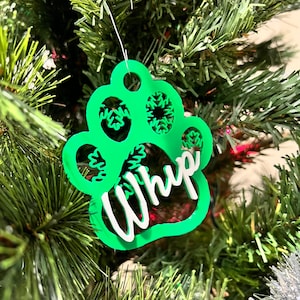 Customized Pawprint Christmas Ornaments - Color, 3D Printed
