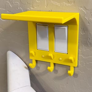 Light Switch/Outlet Cover with Shelf - Cellphone Storage or Charging - Perfect for Bathroom, Kitchen, etc.
