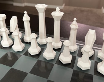 Parametric Chess Set - Color Options, High Resolution Custom 3D Printed - Matching Board Bundle Option!