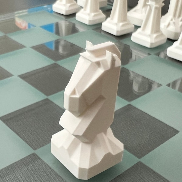 Chess Pieces - High-Resolution Premium Art Deco Style Chess Pieces - Custom 3D Printed