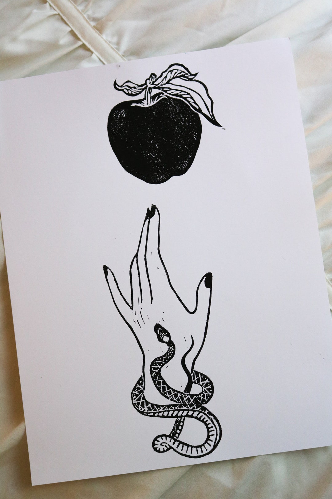 The Fall Print, Linocut Print, Handmade Print, Art Print, 8x10 Print - Etsy