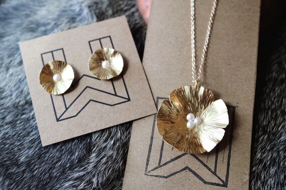 Handmade Brass Floral Bloom Necklace, Handmade Necklace, Brass Jewelry