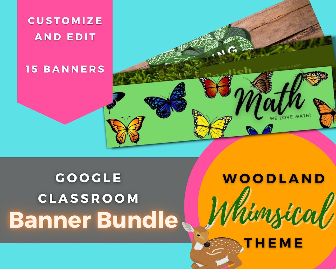Woodland Whimsical Google Classroom Banner Bundle - Etsy
