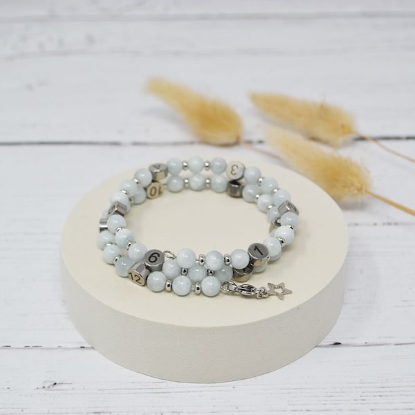 Bracelet d'allaitement - Aquamarine Bleu