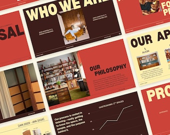 Modern pitchdeck-canvasjabloon: 30 dia's voor startups (digitale download)