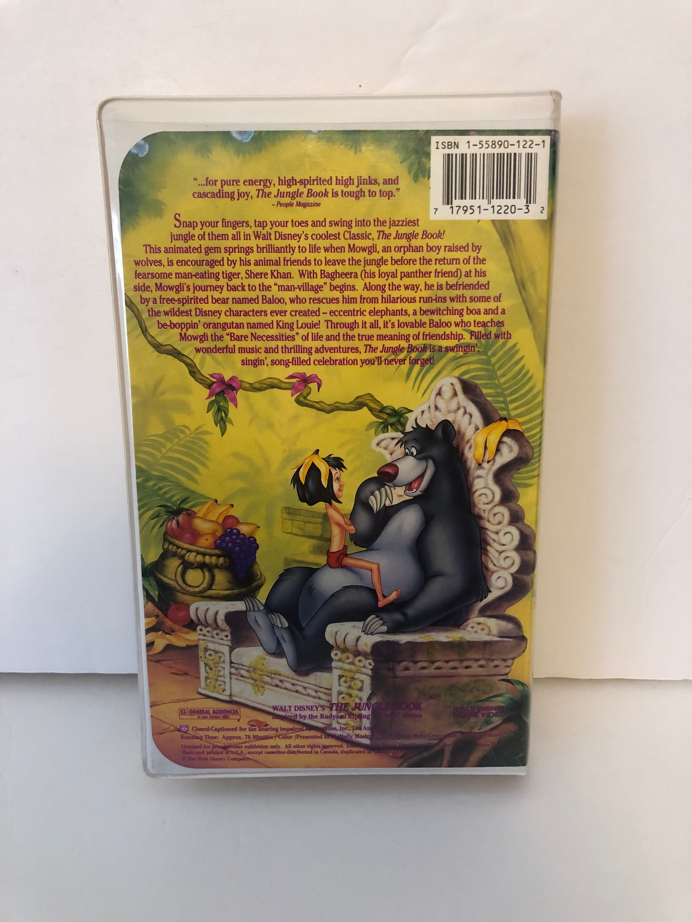 Opening To The Jungle Book 1991 Vhs Walt Disneys the Jungle Book VHS, 1991 Black Diamond Edition Clamshell