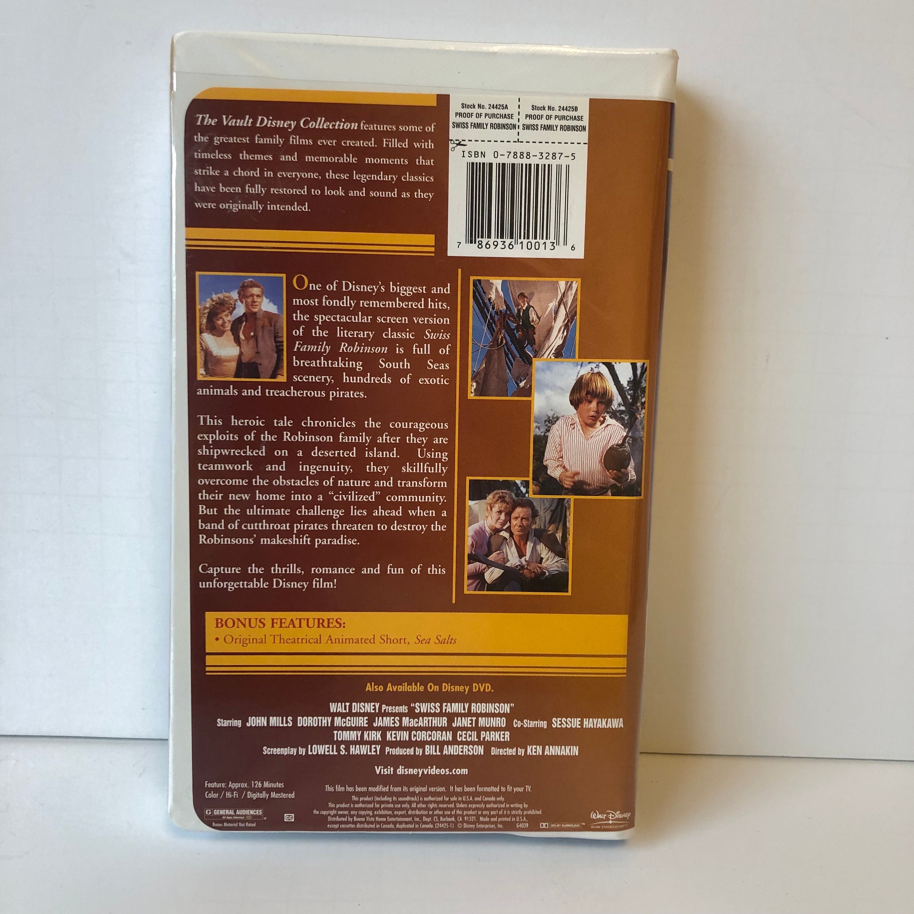 Walt Disneys Swiss Family Robinson VHS 2002 Vintage Clamshell Vault ...