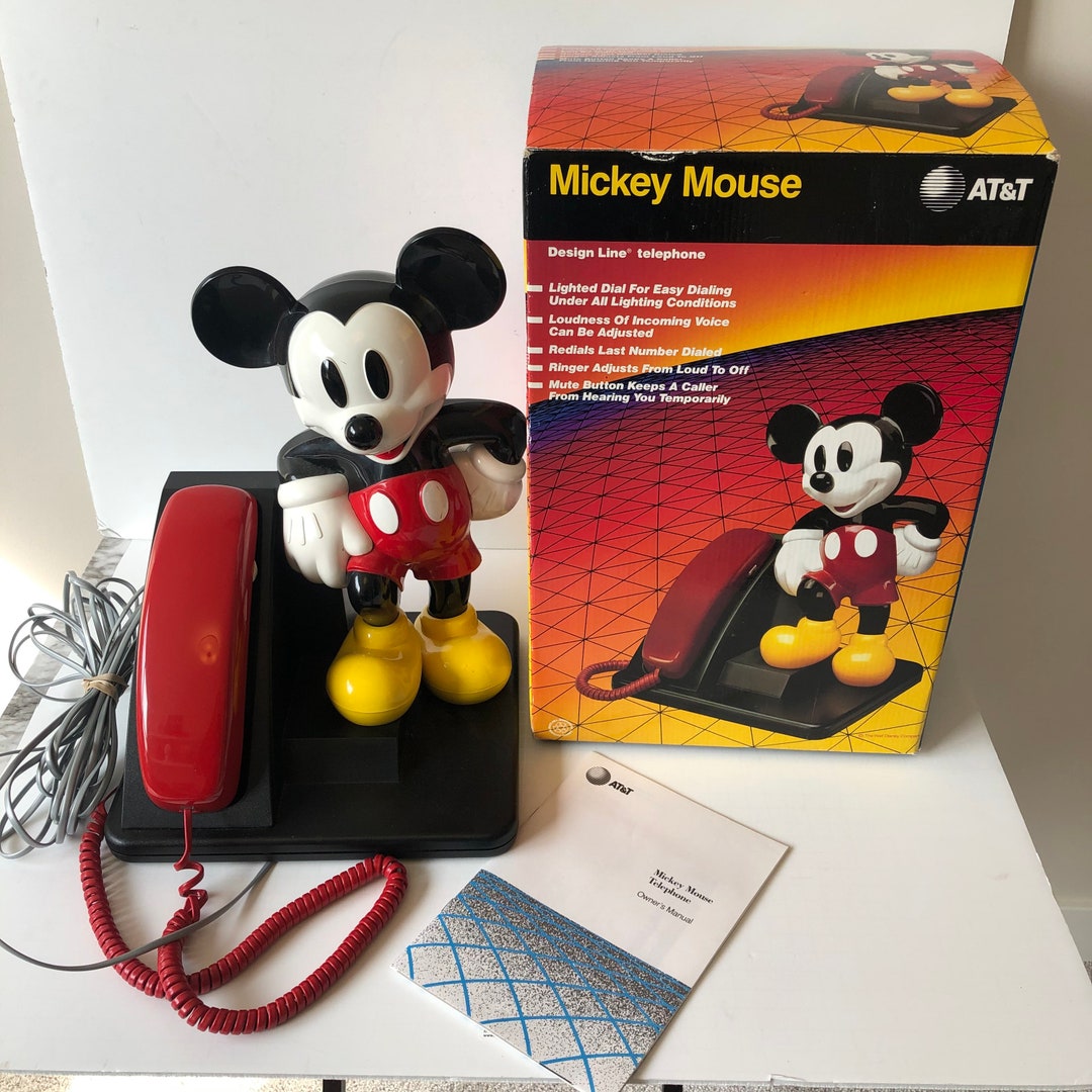Vintage 90s AT&T Mickey Mouse Disney Touchtone Phone Corded Telephone
