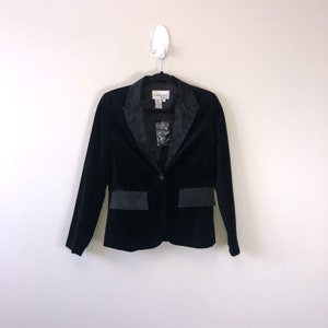Vintage Tower Hill Collection Black Velvet Tuxedo Blazer Jacket Size XS/S NWOT’s