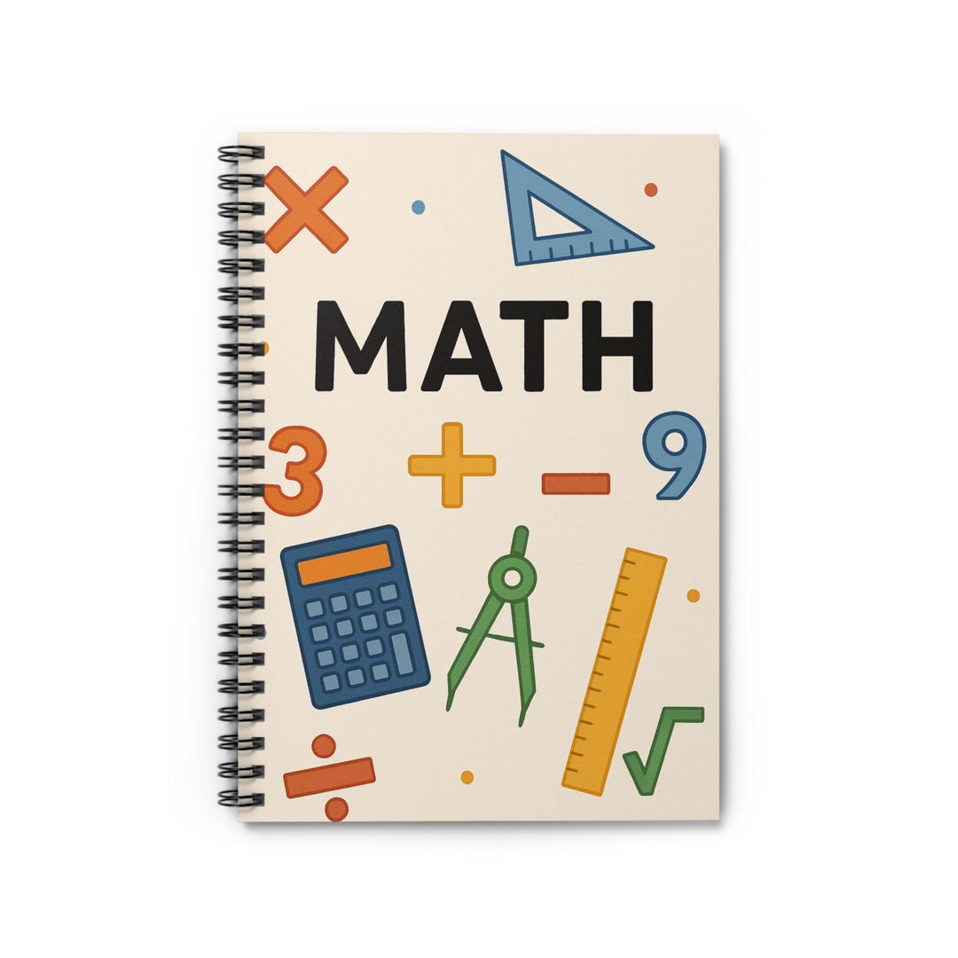 Math Spiral Notebook - Fun Math Design for Students, School Supplies ...