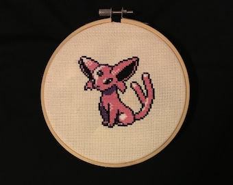 Espeon Cross Stitch Pattern - Generation 2 Sprite