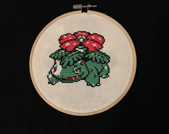 Venusaur Cross Stitch Pattern - Generation 2 Sprite