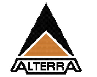 Alterra Logo from Subnautica Cross Stitch Pattern