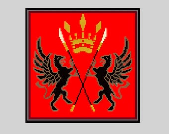 Flag of San d'Oria - Final Fantasy XI Cross Stitch Pattern