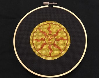 Dark Souls: Sunlight Medal Cross Stitch Pattern
