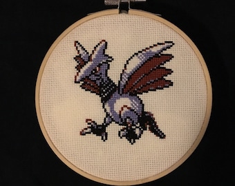 Skarmory Cross Stitch Pattern - Generation 2 Sprite