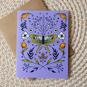 Bright Butterfly A2 Blank Greeting Card | Blank Card | Note Card | Handmade Greeting Card