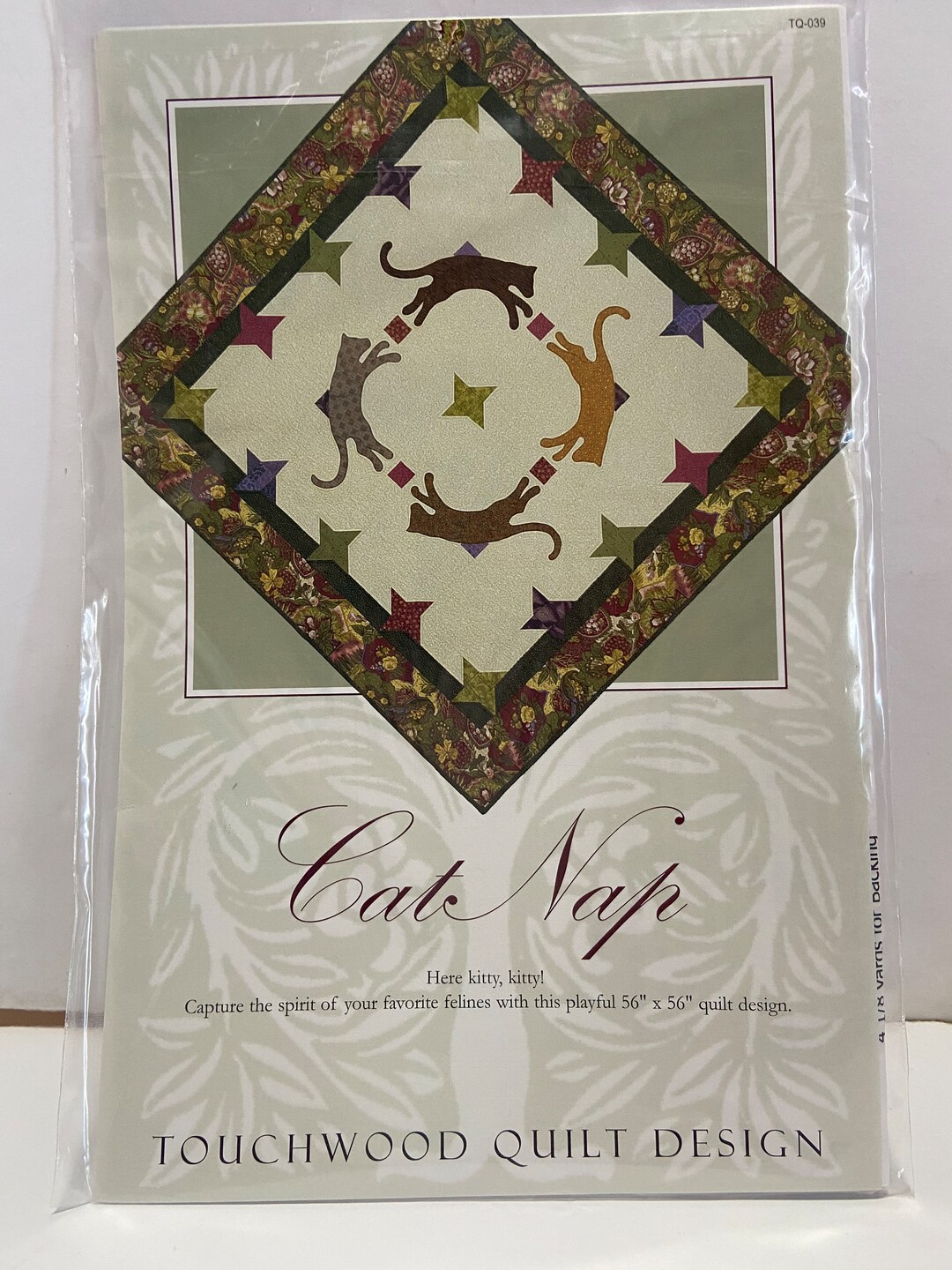 Cat Nap Quilt Pattern, Applique and Pieced. Etsy