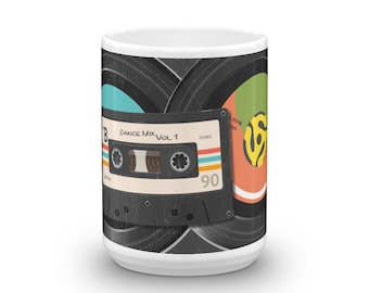 Retro Mix Tape and 45s Mug