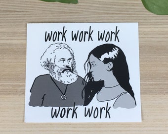 Calcomanía de vinilo de Marx y Rihanna (aproximadamente 3.5 "x4")