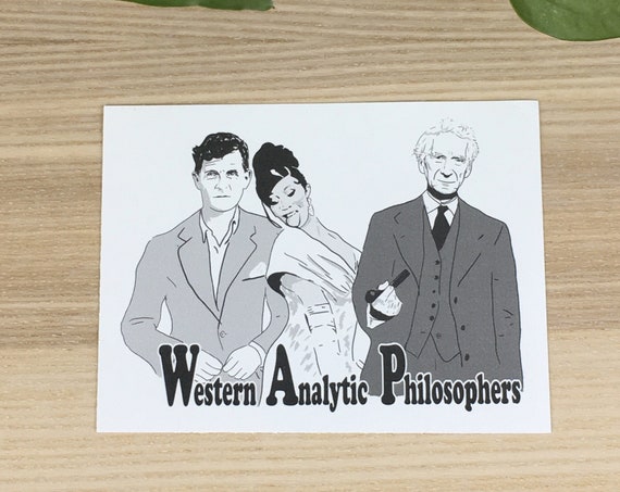 Wittgenstein, Russell and Cardi B vinyl sticker (approx. 3,5"x4")