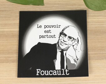 Pegatina de vinilo de Michel Foucault (aprox. 4"x4")