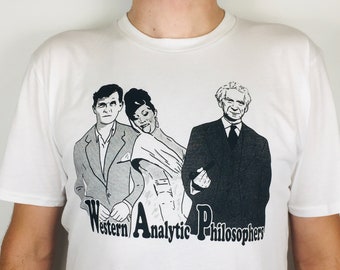 Wittgenstein, Russell and Cardi B T-shirt, printed on organic cotton