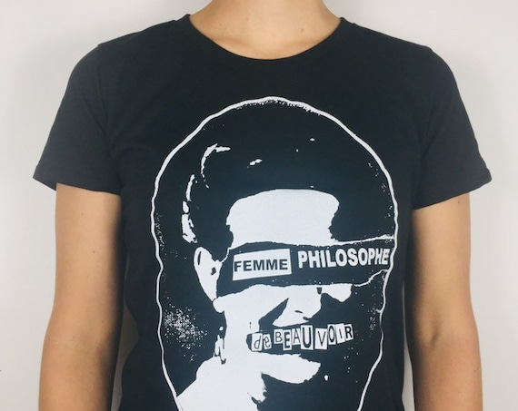 Simone de Beauvoir T-shirt: god save the queen logo (printed on organic cotton)