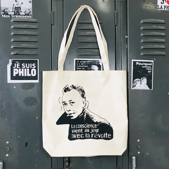 Albert Camus Tote bag (quote from The rebel)